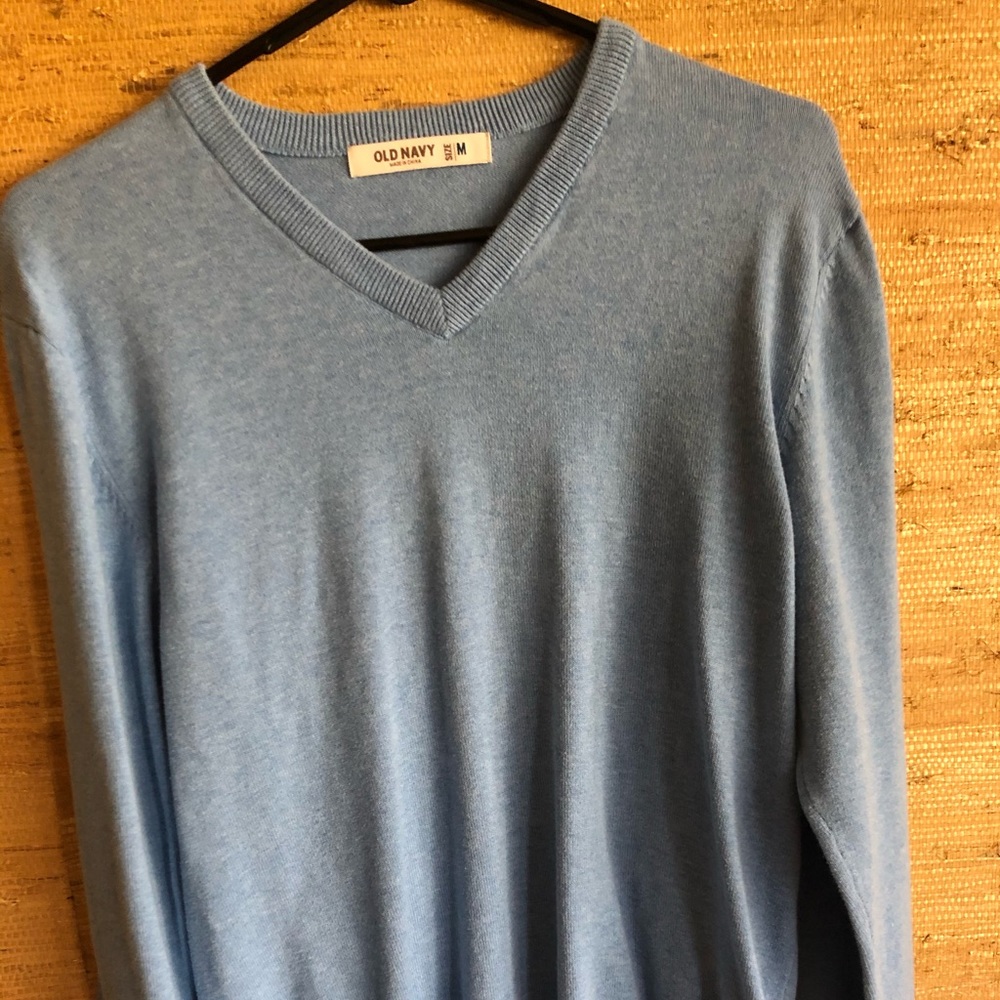 Baby blue old navy sweater.